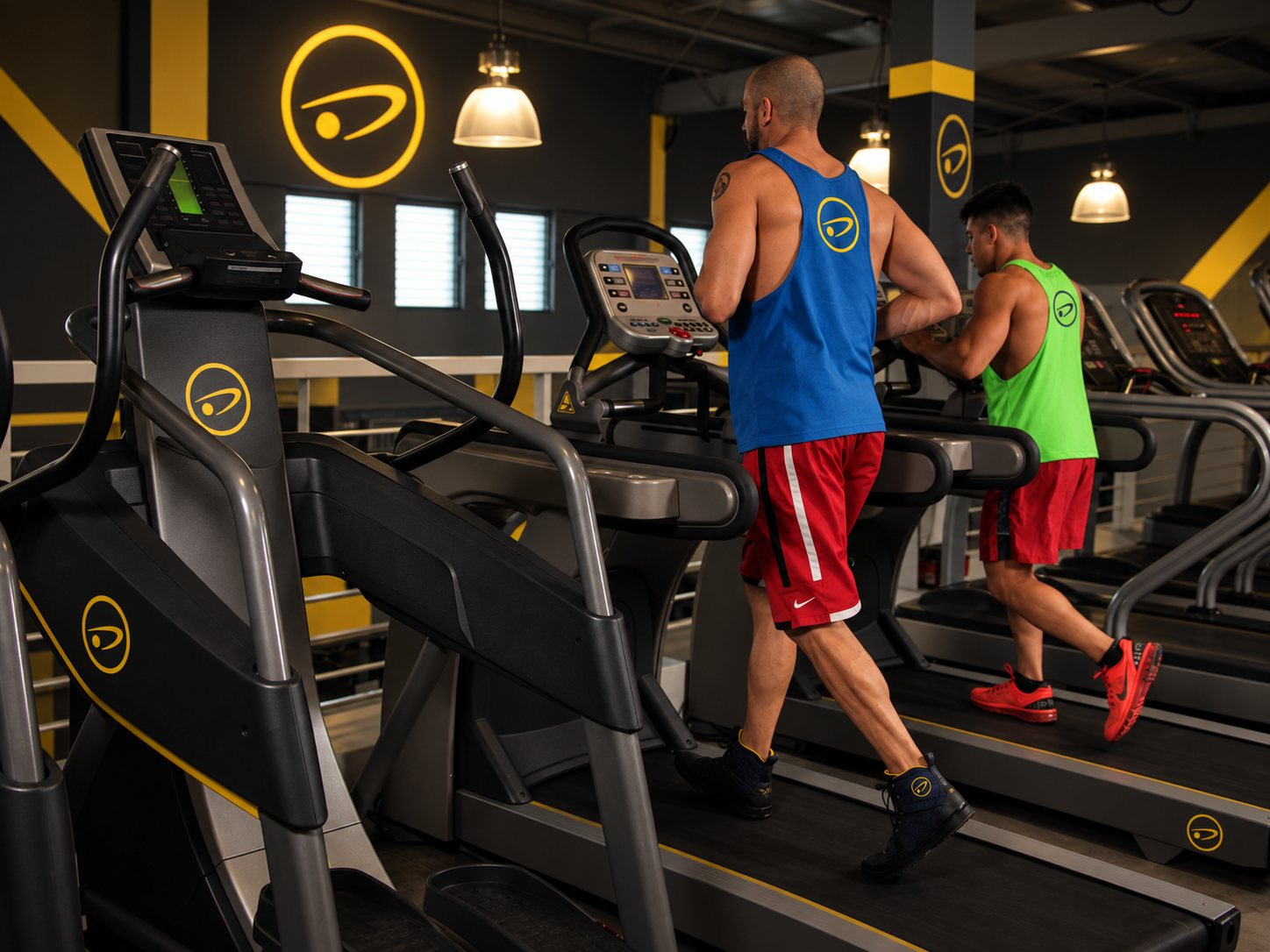 Alunos treinando na área de cardio de uma unidade Power Fitness